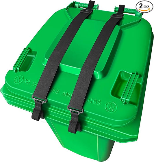 2 PCS Adjustable Double Claw Trash Can Lock Strap to Prevent Raccoons, Dogs, Mice and Other Small Animals From Rummaging, Garbage Can Lid Lock Keeps Lid Securely in Place in Strong Winds