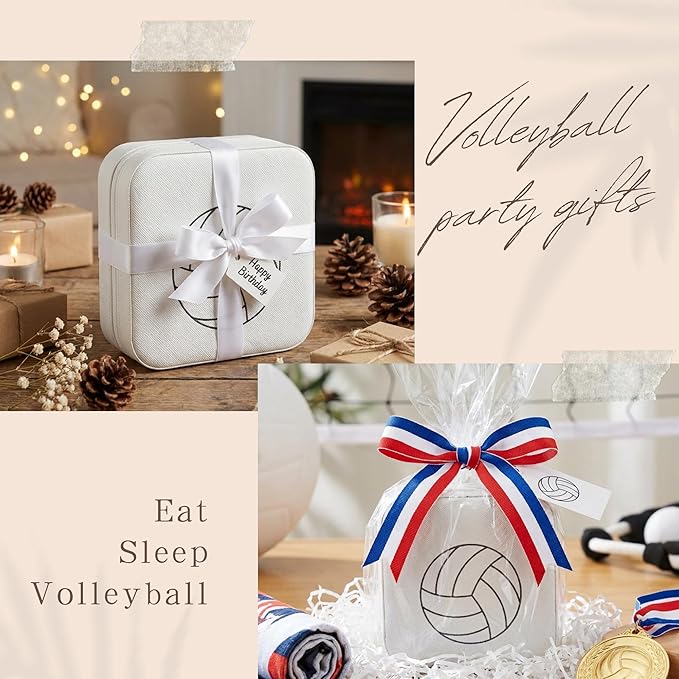 6-Pack Volleyball Portable Jewelry Box for Team Travel White Sport Jewelry Case Bulk Gifts for Volleyball Team Athletes & Sports Enthusiasts Christmas Events & Milestones