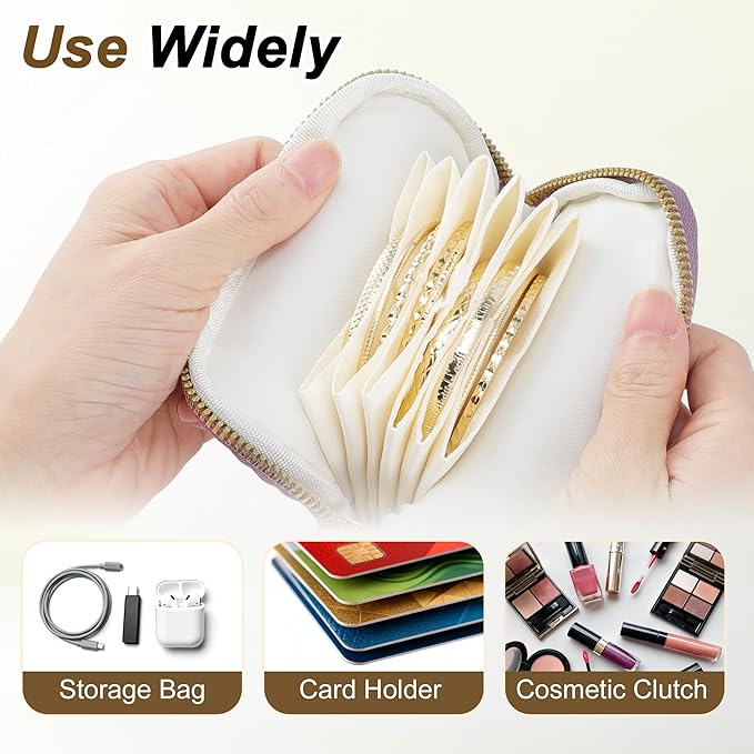 VOCOSTE Travel Jewelry Case, Portable Jewelry Organizer with 6 Independent Layers, Small Pouch Bag for Necklace Bracelet Rings Earring Storage, Light Purple