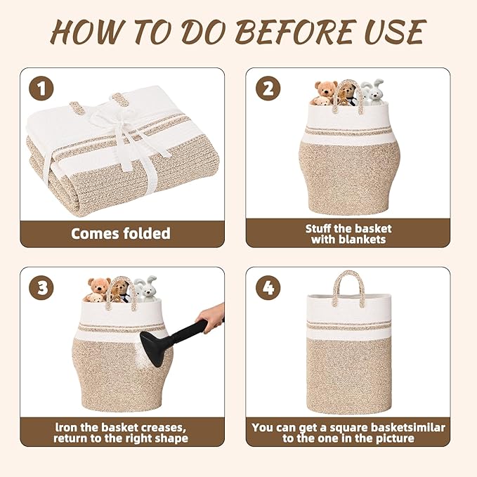Woven Laundry Basket for Clothes, 100 L Large Rectangle Laundry Hampers, Nursery Storage Basket for Toys, Tall Dirty Clothes Hamper for Bedroom Aesthetic, Bathroom, Laundry Room