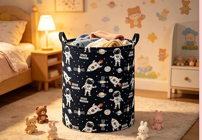 Baby Laundry Hamper kids laundry Basket Waterproof Laundry Bag for Bedroom Toy Clothes Organizer Room Décor(Astronaut)