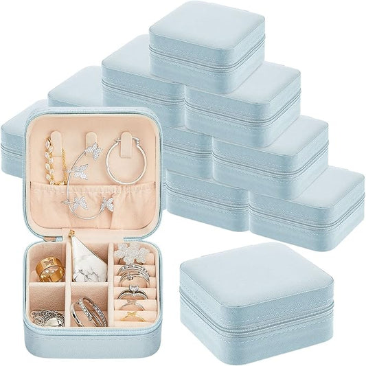 Taiyin Travel Jewelry Case, Bridesmaid Gifts Mini Jewelry Organizer, PU Leather Portable Earring Box for Women Girls