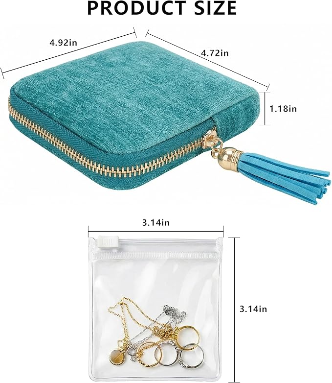 Small Jewelry Travel Organizer - 6 Layer Soft Jewelry Pouch for Bracelets, Necklaces & Rings, Pefect Gift for Mother's Day