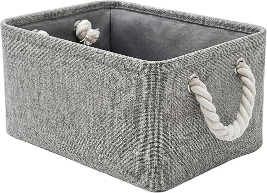 TheWarmHome Storage Bins for Shelves - 11.8x7.9x5.2 inch Grey Small Storage Baskets for Organizing, Fabric Storage Cubes Closet Organizer for Home Nursery Gift Decorative (Gray)