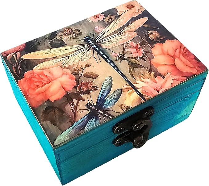 Trinket Box Small Jewelry Keepsake Box | Earrings Necklace Storage Box for Girls Women | Gift Idea Valentine's Day, Birthday Christmas, Weddings, Animals Ornaments for Home Décor (Dragonfly)