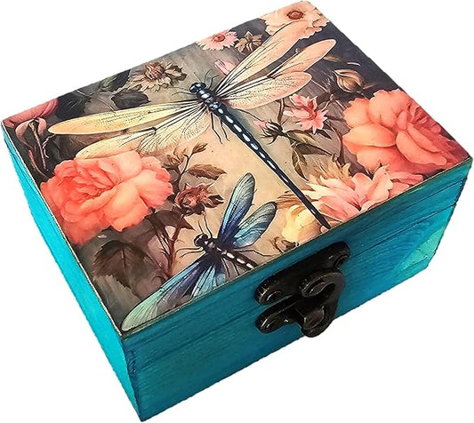 Trinket Box Small Jewelry Keepsake Box | Earrings Necklace Storage Box for Girls Women | Gift Idea Valentine's Day, Birthday Christmas, Weddings, Animals Ornaments for Home Décor (Dragonfly)