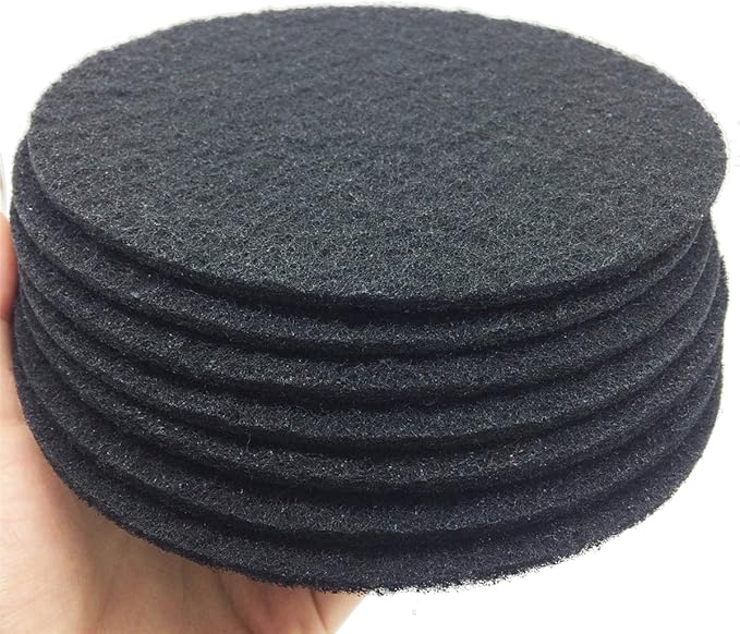 Becozofu 7.25 inch Kitchen Compost Bin Charcoal Filter Replacements, Compost Pail Replacement Carbon Filters, Round, Activated Charcoal, Set of 8