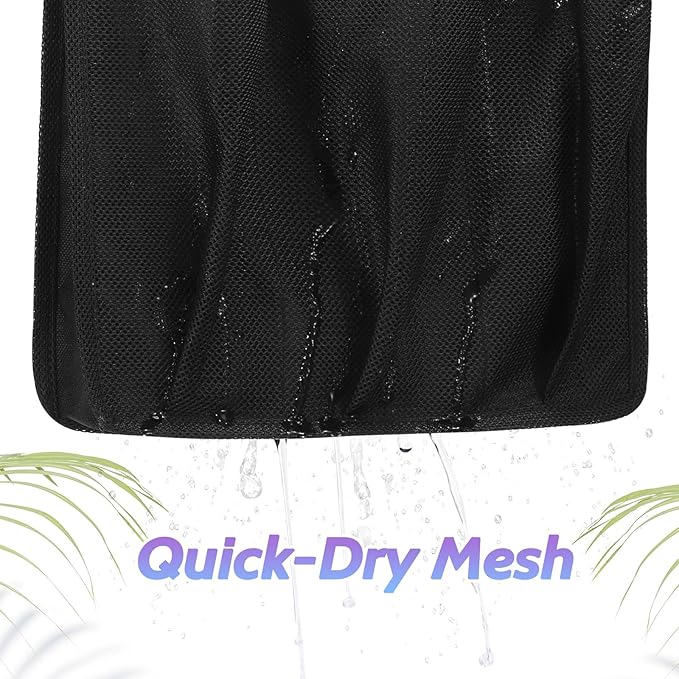 famichan Portable Shower Caddy, Gym Travel Camp Dorm Room Essentials for College Student Boy Girl，Black Bathroom Mesh Shower Bag
