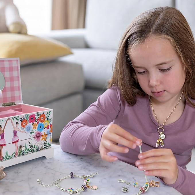 ABI + OLIE Ballerina Jewelry Box for Girls, Musical Jewelry Box, Kids Music Boxes - Perfect Dance Recital & Birthday Gifts for Girls 4-6 and 6-12