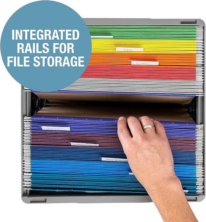 CleverMade Collapsible Milk Crate 25L (6.6 Gal) 3 Pack, 50 lb Capacity Heavy Duty Folding Crate – Stackable Storage Crates with File Rails, Plastic Collapsible Crates - Ocean