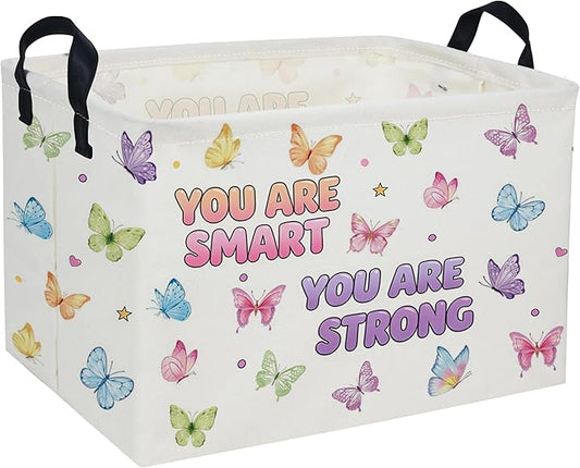 Rectangular Kids Baskets Butterfly Basket Cute Storage Bins Organizer Box Boys Room Decor for Home.(Color butterfly)