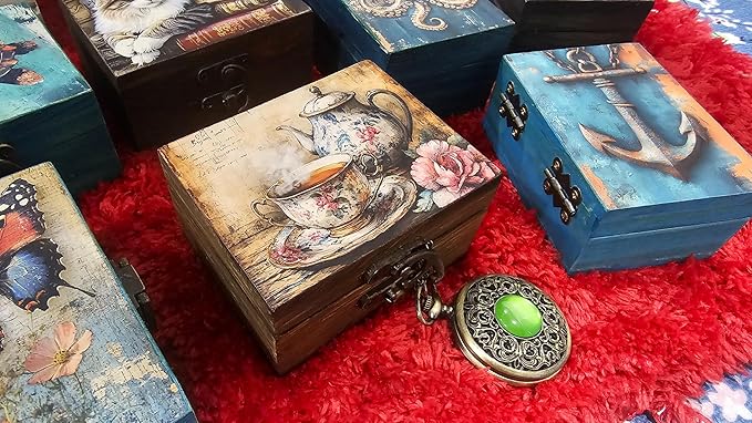 RK Collections Trinket Box Small Jewelry Keepsake Box | Trinket Box lovers Gift Idea, Animals Ornaments for Girls, Women, Gift Idea, Home Décor (Teapot)