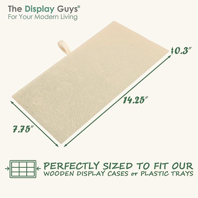 TheDisplayGuys For Your Modern Living 2-Pack Flat Foam Cushion Jewelry Display Pad Inserts - Velvet - Tray/Case Liners - Necklaces, Bracelets, Watches (Beige) by The Display Guys