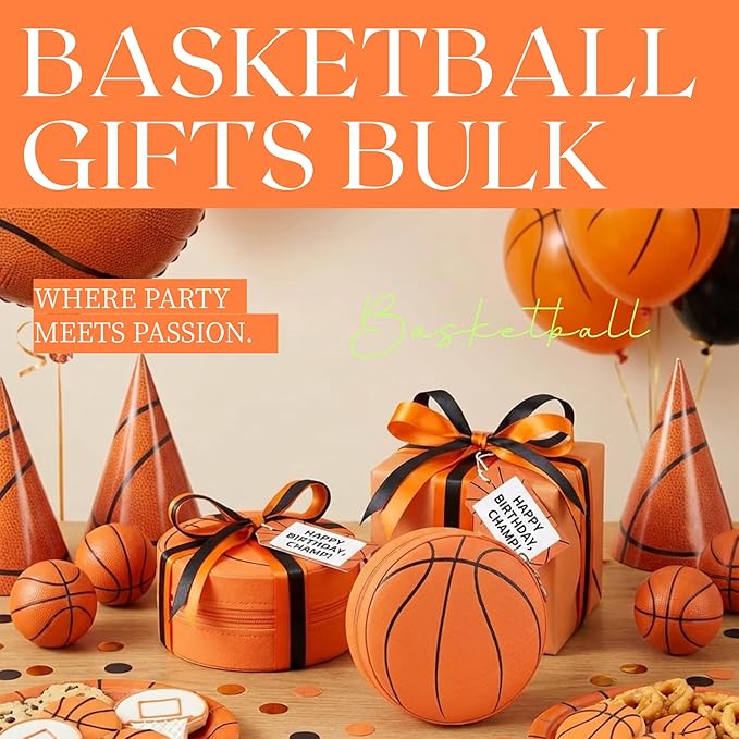6 Packs Basketball Travel Jewelry Case Round Basketball Stuff Small Portable PU Leather Jewelry Box Organizer Storage Case for Team Athletes & Sports Enthusiasts Christmas Events & Milestones