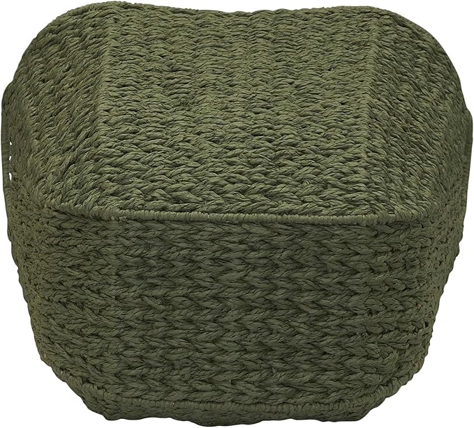Household Essentials Natural Woven Wicker Storage Basket with Handles