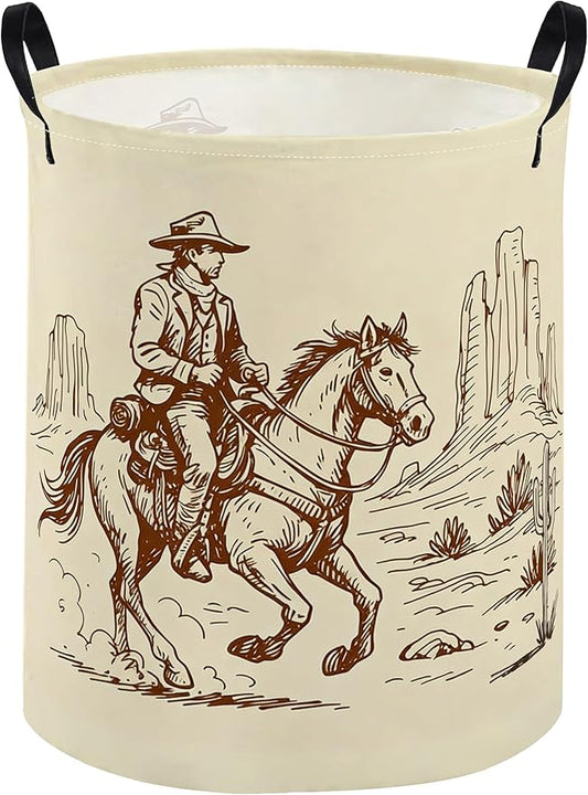 Kids Laundry Basket Cow Boy Hamper for Nursery Boys Hamper Cute Kids Storage Bin Organizer Room Decor for Home(Cow boy)