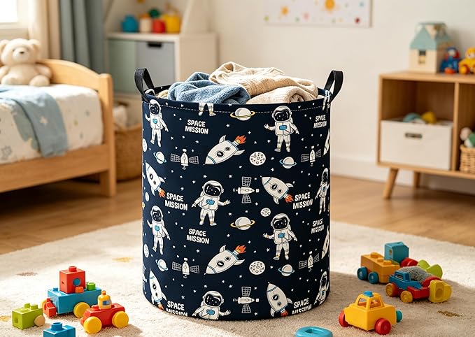 Baby Laundry Hamper kids laundry Basket Waterproof Laundry Bag for Bedroom Toy Clothes Organizer Room Décor(Astronaut)
