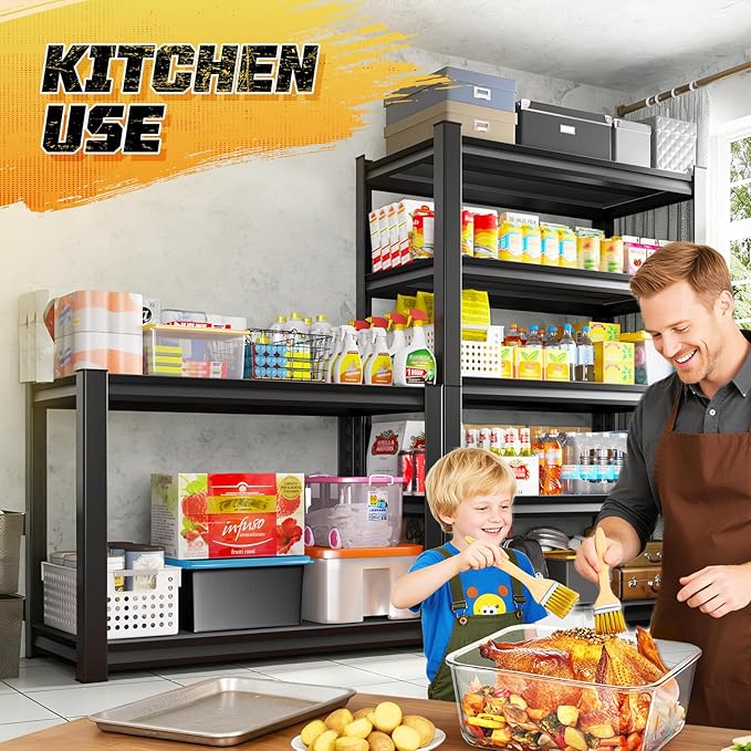 Garage Storage Shelves 5-Tier,Garage Storage System Shelves Adjustable,Storage Shelving for Basement,Pantry,Kitchen,Warehouse (1, 77.9" H x 46" W x 20" D)