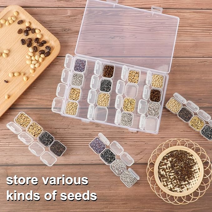 SGHUO Diamond Art Painting Bead Storage 3 Pack 28 Grids Diamond Art Accessories Boxes Plastic Organizer, Bead Organizer