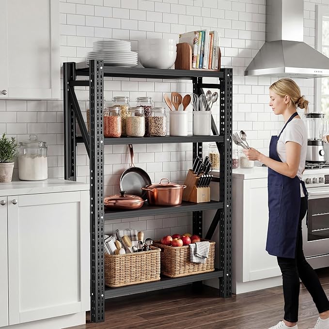 Heavy Duty Garage Shelving, 36" W x 16" D x 71" H, 3000 LBS Capacity, 4-Tier Adjustable Metal Storage Shelves, Reinforced Steel Storage Rack for Garage, Basement, Utility Room