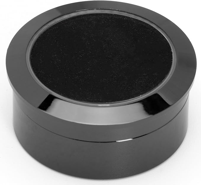Small Loose Diamond or Gemstone Display Box Case Holder Show Container Metal (Black- 1.3x0.5)
