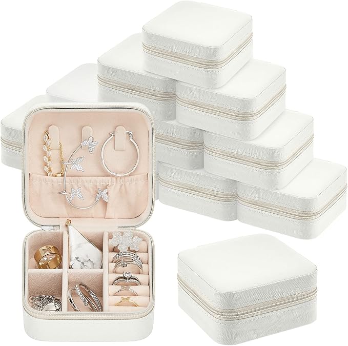 Taiyin Travel Jewelry Case, Bridesmaid Gifts Mini Jewelry Organizer, PU Leather Portable Earring Box for Women Girls