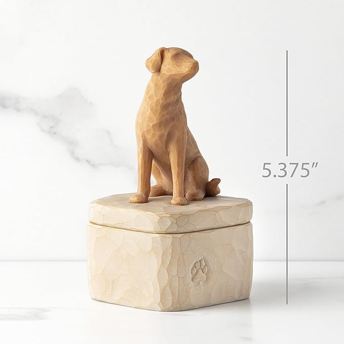 Willow Tree Love my Dog (golden), sculpted Hand-Painted Keepsake Box