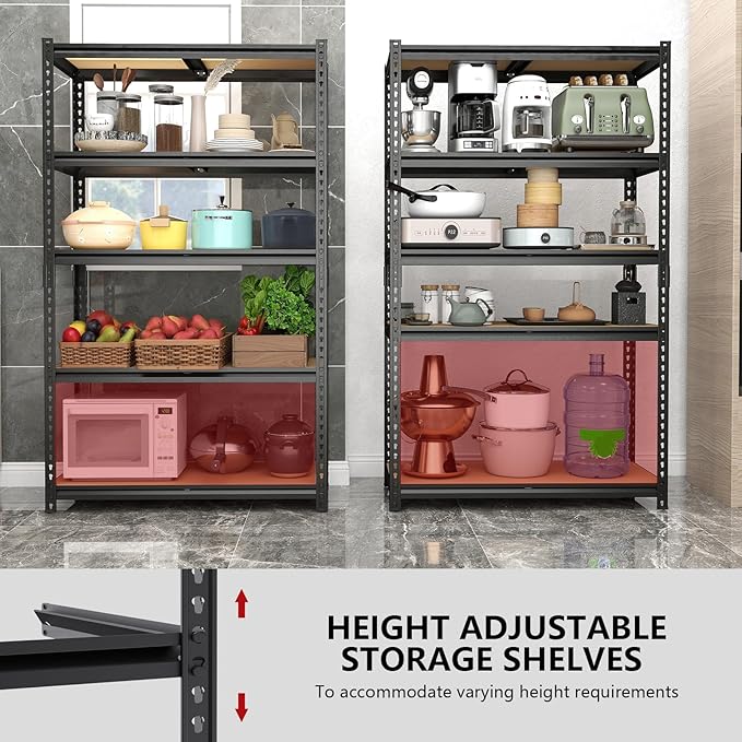 72" H Garage Storage Shelves,Storage Shelves Heavy Duty,2400LBS Metal Shelving Units,Adjustable Garage Shelving Heavy Duty for Garage Storage,Warehouse,16"x35.5"x72