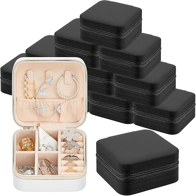 Taiyin Travel Jewelry Case, Bridesmaid Gifts Mini Jewelry Organizer, PU Leather Portable Earring Box for Women Girls