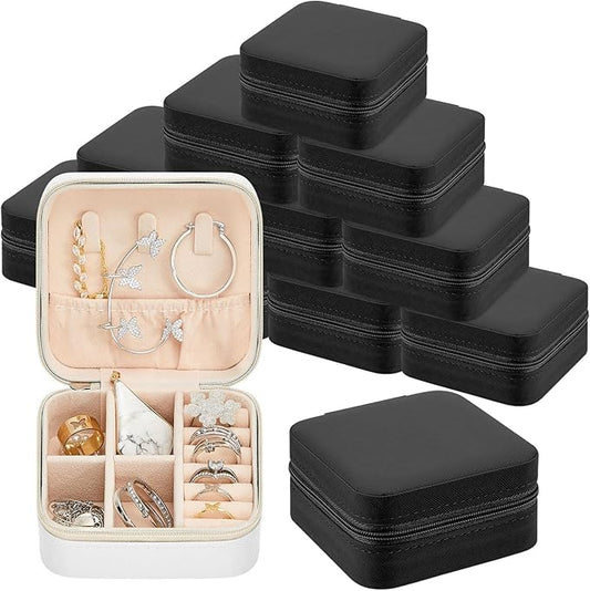 Taiyin Travel Jewelry Case, Bridesmaid Gifts Mini Jewelry Organizer, PU Leather Portable Earring Box for Women Girls