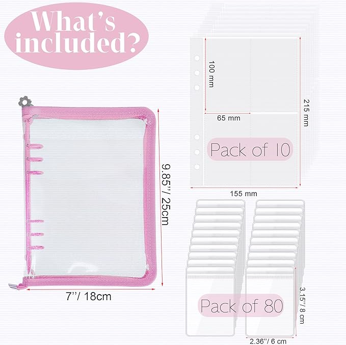 Earring Organizer Case Travel Jewelry Organizer Transparent Jewelry Storage Book for Necklace Bracelet Ring Holder with Small Clear Zippered Pouch