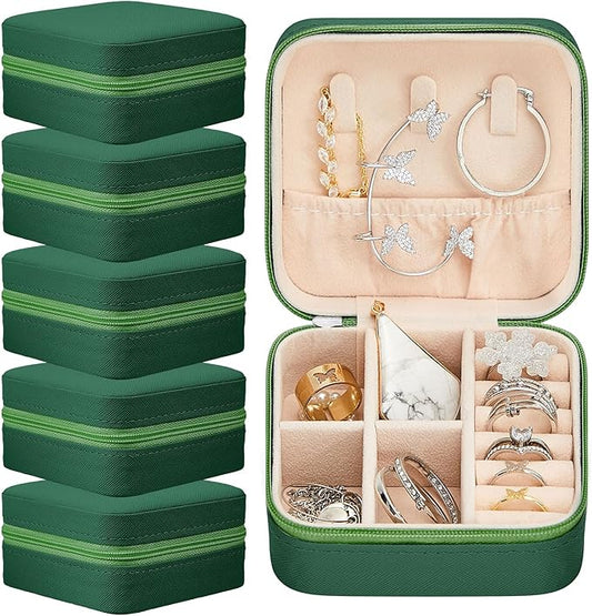 Taiyin Travel Jewelry Case, Bridesmaid Gifts Mini Jewelry Organizer, PU Leather Portable Earring Box for Women Girls