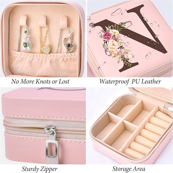 Inngeroo Personalized Gifts for Women, Mothers Day Mom Gifts Teacher Appreciation Gifts Travel Jewelry Case Box Organizer for Wife Daughter Aunt Friend Grandma…