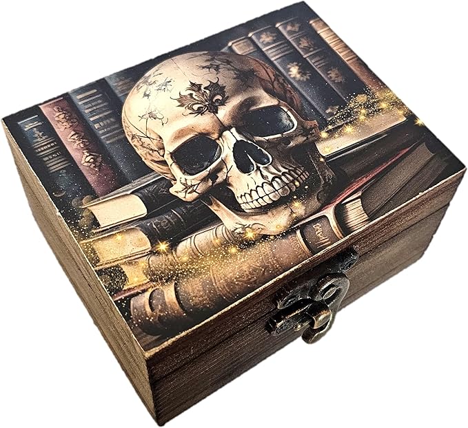 RK Collections Skull Head Trinket Box Small Jewelry Keepsake Box | Gothic Skeleton lovers Gift Idea, Skull's Soul Spiritual for Girls, Women, Men, Gift Idea, Home Décor (3SKS)