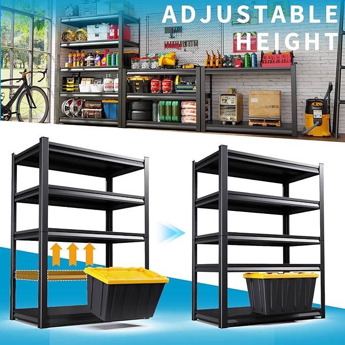 Garage Storage Shelves 5-Tier,Garage Storage System Shelves Adjustable,Storage Shelving for Basement,Pantry,Kitchen,Warehouse (1, 72''H x 36''W x 16''D)