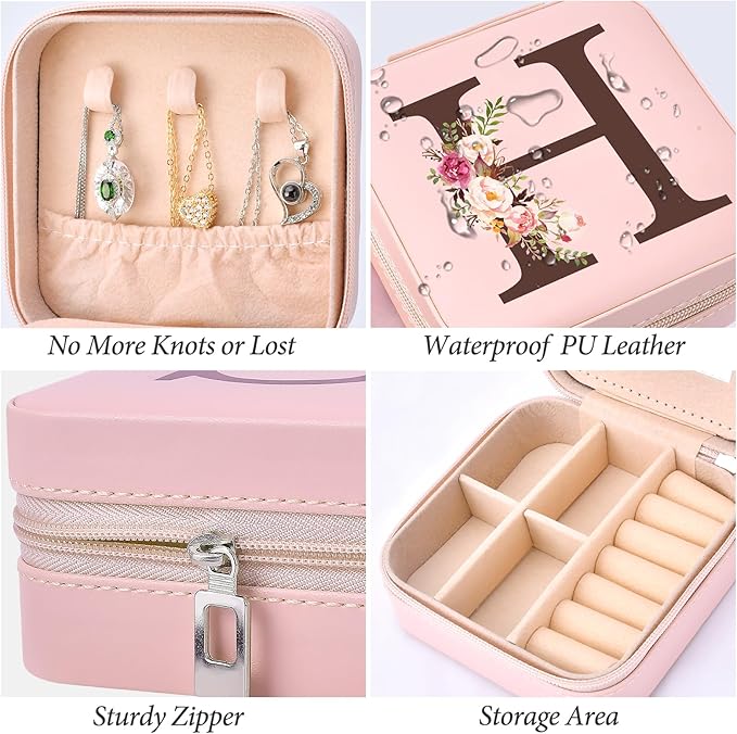 Inngeroo Sister Gifts for Girls, Travel Jewelry Case Box Organizer Personalized Christmas Gifts for Sister Wife Women, Birthday Gift for Elder Sister Big Sister Little Sister