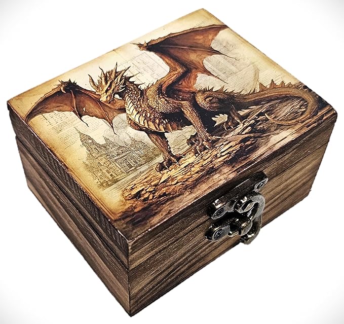 RK Collections Dragon Trinket Keepsake Box | Home Décor, Gifts for Dragon Lovers, Animal Ornaments | Earrings Necklace Storage Box for Girls Women (3DRS1)