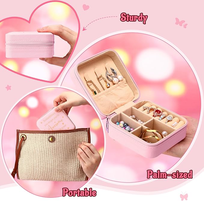 Kenning 12 Pack Inspirational Gifts Bulk Travel Jewelry Case Organizer Appreciation Gifts for Employee Teacher Coworkers Nurses