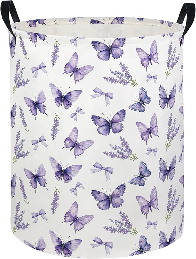Baby Laundry Hamper kids laundry Basket Waterproof Laundry Bag for Bedroom Toy Clothes Organizer Room Décor(Butterfly)