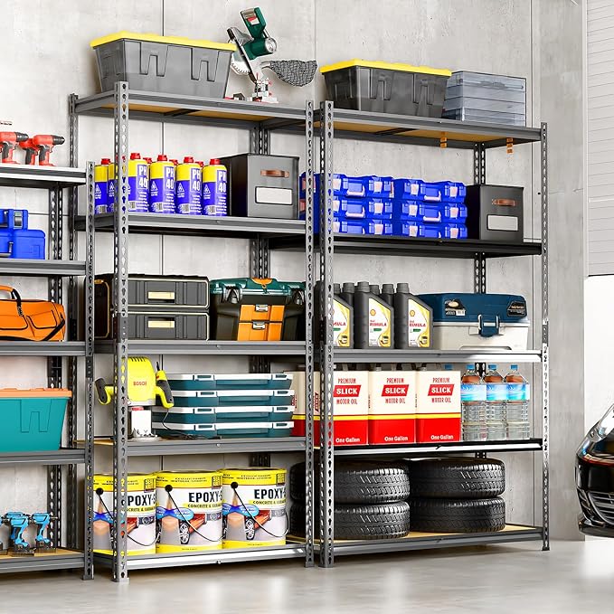LEVELEVE 5-Tier Storage Shelving Unit, Metal, for Kitchen, Garage, Laundry Room, Adjustable, 30" L x 12" W x 60" H, Rectangular