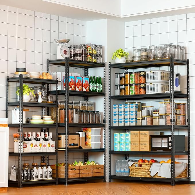 LEVELEVE 5-Tier Storage Shelving Unit, Metal, for Kitchen, Garage, Laundry Room, Adjustable, 35" L x 16" W x 73" H, Rectangular