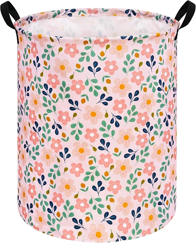 MAIZMZ Girls Storage Basket,Room Decor Laundry Hamper,Waterproof Clothes Organizer for Women Toy Box Large Canvas Collapsible Chest for Home/Dorm/Kitchen/Pet/Office/Closet/Shelf/Gifts
