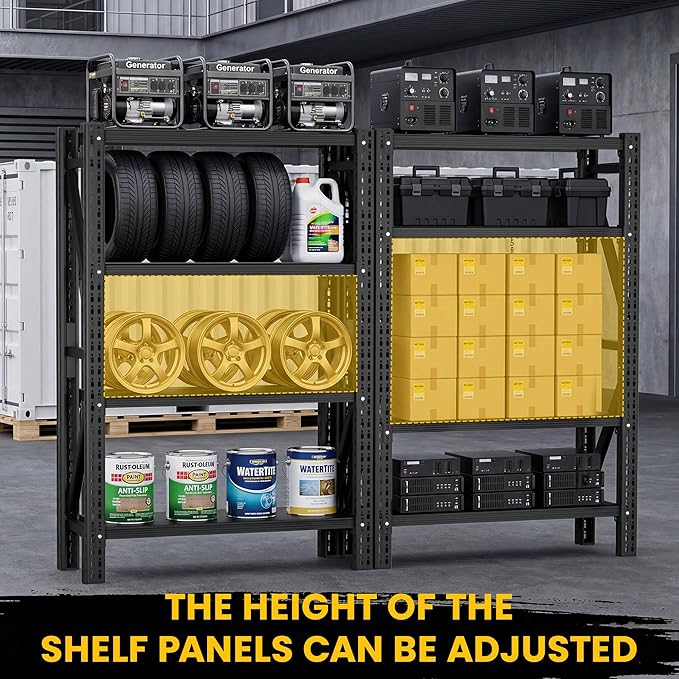 Heavy Duty Garage Shelving, 36" W x 16" D x 71" H, 3000 LBS Capacity, 4-Tier Adjustable Metal Storage Shelves, Reinforced Steel Storage Rack for Garage, Basement, Utility Room