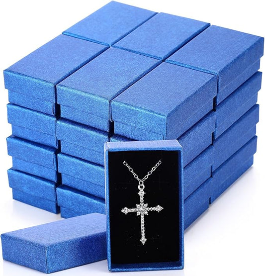 Batiyeer 36 Pcs Cardboard Jewelry Gift Boxes Jewelry Boxes Packaging Small Earring Gift Box with Lids for Necklace Ring Bracelet Party