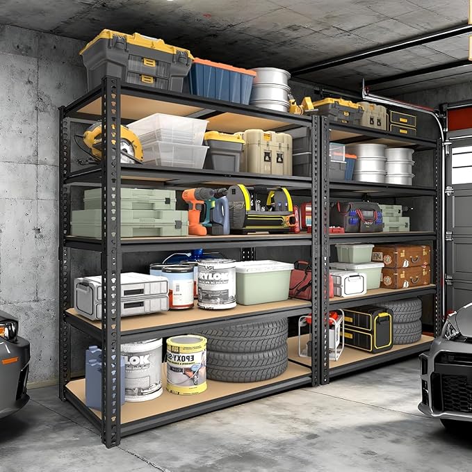 40W Garage Storage Shelves,Garage Shelves Heavy Duty,5 Tier Shelving Unit,2400LBS Capacity Heavy Duty Shelving for Garage Storage,Warehouse,72" H x40 W x20 D