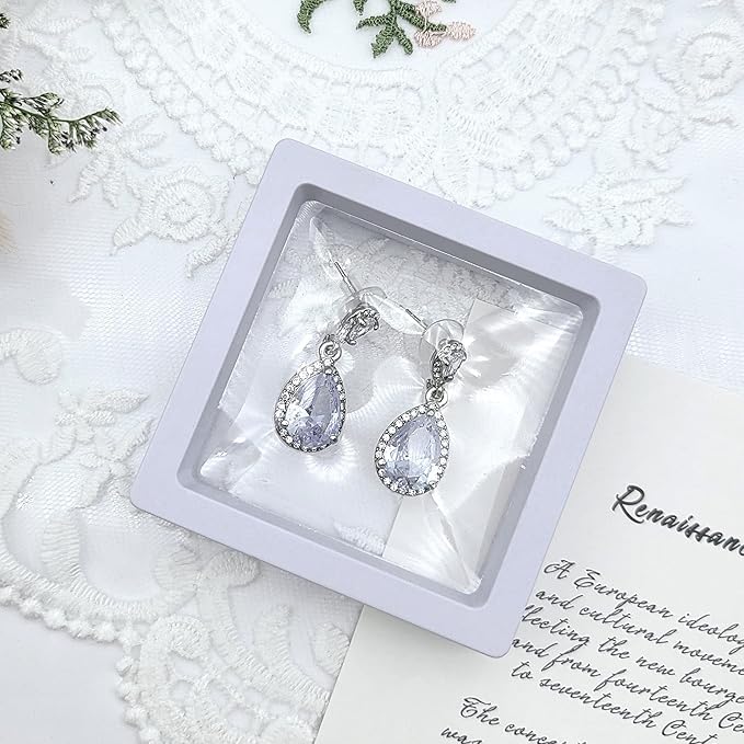 12PCS 3D Floating Frame Display Stand, Jewelry Box, Gift Box, Ornament Organizer, Small Travel Jewelry Box, PE Film Anti-Oxidation, Suspended Display Box Stackable (2.75*2.75，Type 1)