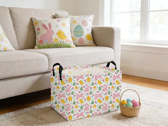 Rectangular Easter Basket Kids Basket Rectangular Cute Storage Bin Organizer Box Room Decor for Home Decor.