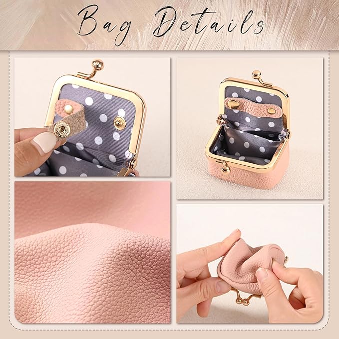 Zivyes Mini Jewelry Box Travel Small Coin Purse Organizer Case Genuine Leather Tiny Size (Light Pink)