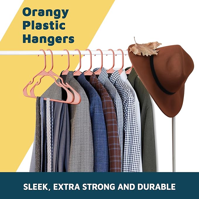 Lifemaster Plastic Clothes Hangers – Heavy Duty Hanger Set, for Organizing Clothes, Dresses, and Coat, Holds Up to 5 lbs, Space-Saving Hangers with Non-Slip Shoulder Grooves, Pack of 30, Dark Brown
