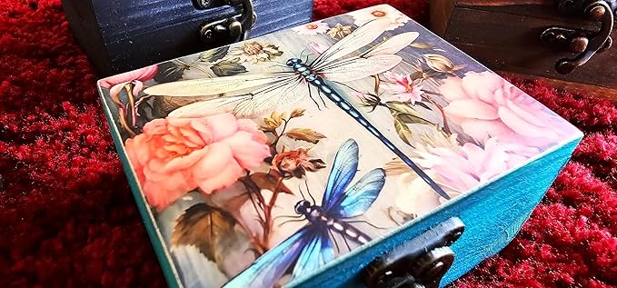 Trinket Box Small Jewelry Keepsake Box | Earrings Necklace Storage Box for Girls Women | Gift Idea Valentine's Day, Birthday Christmas, Weddings, Animals Ornaments for Home Décor (Dragonfly)